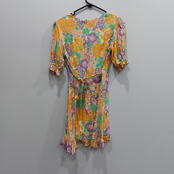 Faithfull the Brand Florence Mini Dress Ade Floral Print Size Small 4 - Picture 6 of 7